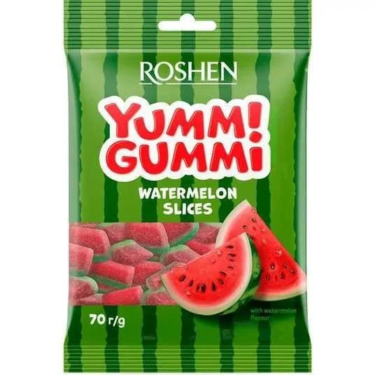 ROSH.YUMMI GUMMI WATERMELON SLICES 70 GR 4823077643484
