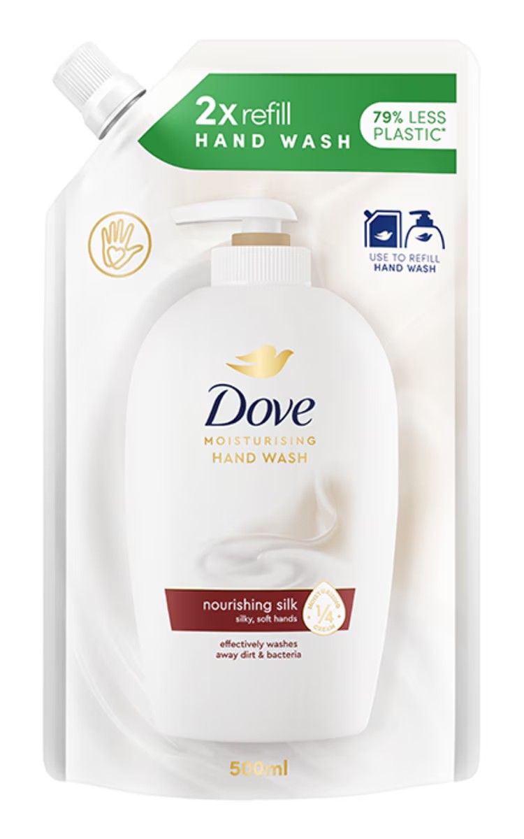 DOVE SAP.LICHID NOURISHING SILK REZERVA 500ML (10BUC/BAX) 8717163573792