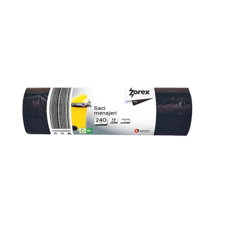 ZOREX Pro Saci negri 240L 10/rola, f. rezistenti 6422465000069