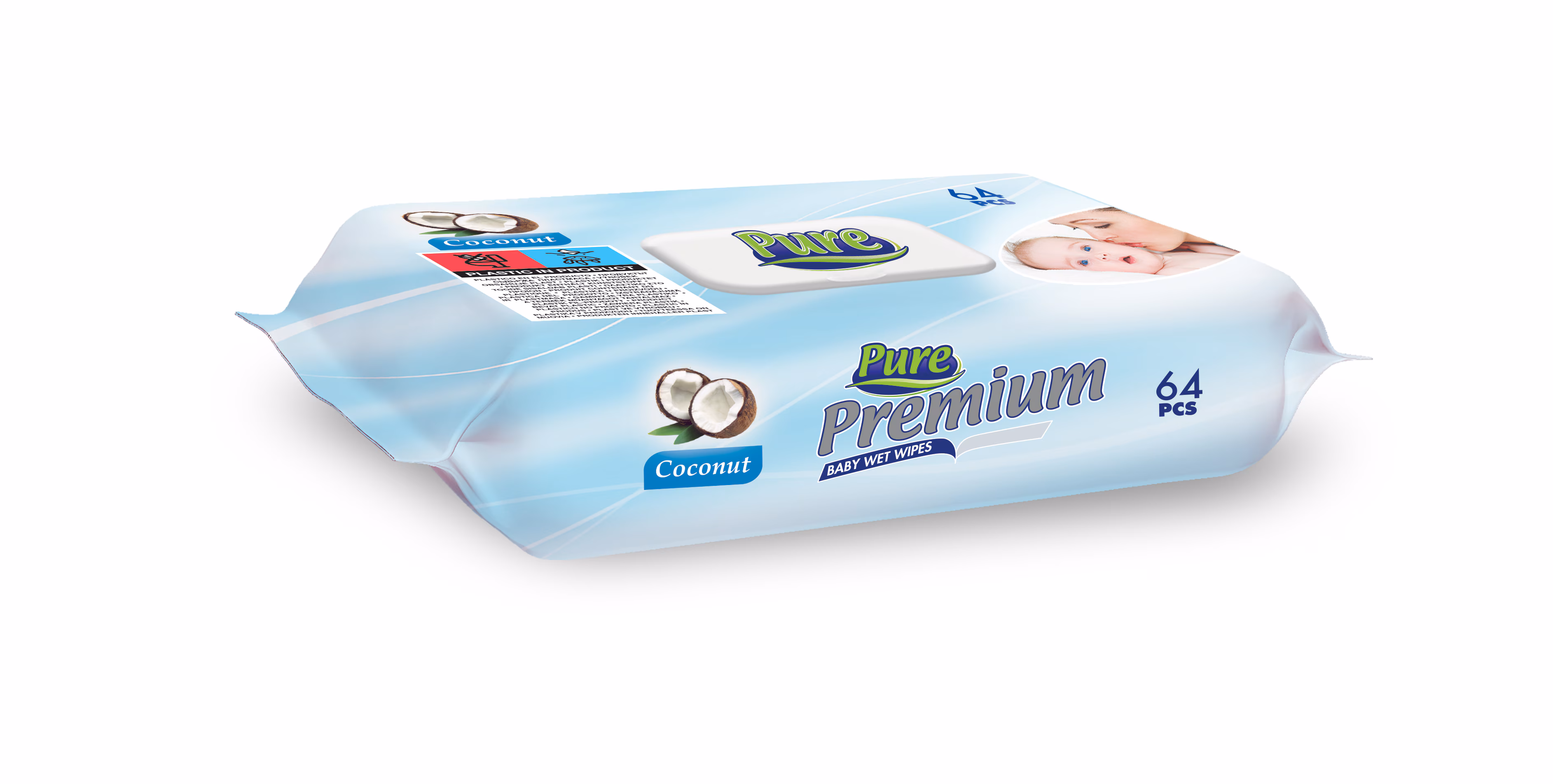 PURE PREMIUM servetele umede copii 64buc 8697512323219