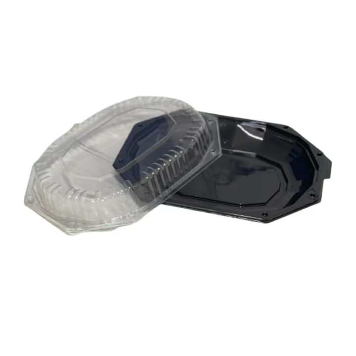 PLATOU OVAL NEGRU CU CAPAC 29.5*19*4 (5BUC/SET) 6422465035061