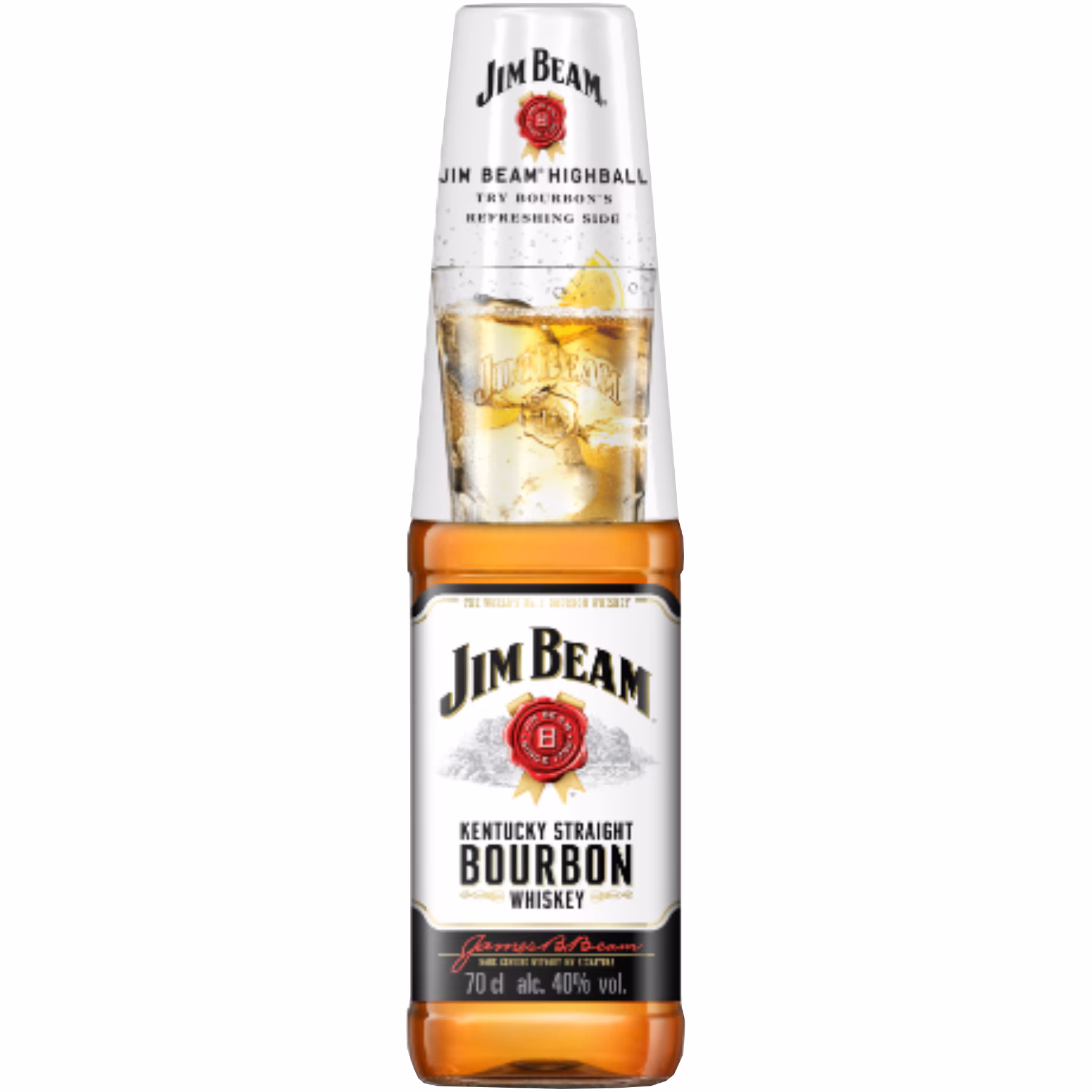 JIM BEAM + 1 PAHAR 40% 0.7L 5010278100901