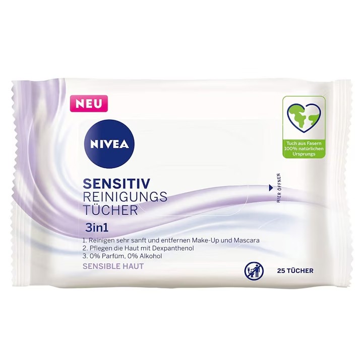 NIVEA SERVETELE DEMACHIANTE 3IN1 SENSITIVE (6BUC/BAX) 4005900801494