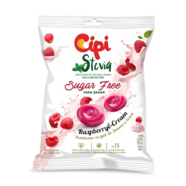 CIPI DROPS STEVIA ZMEURA&FRISCA 75GR (12BUC/BAX) 5941871507760
