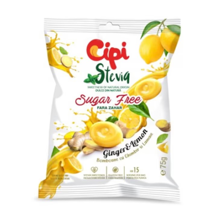 CIPI DROPS STEVIA GHIMBIR&LAMAIE 75GR (12BUC/BAX) 5941871507746