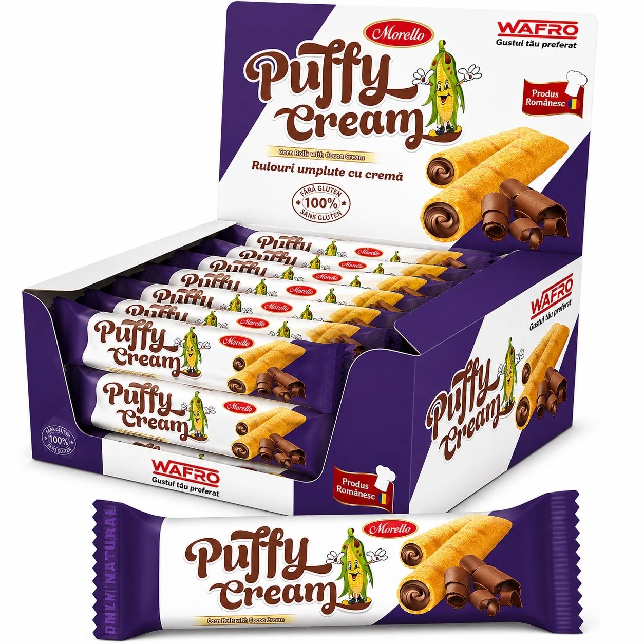 PUFFY CREAM PUFULETI CACAO 18GR (24BUC/CUT) 6425999000109