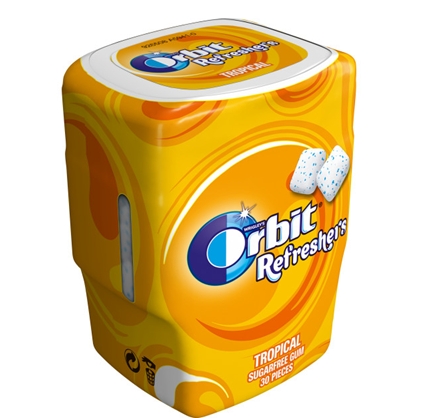 ORBIT REFRESHERS TROPICAL BOTTLE  67G (6BUC/PAC) 4009900540544