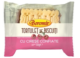 BOROMIR TORTULET DE BISCUITI CIRESE CONFIATE 50GR (44BUC/CUT) 5941300012209