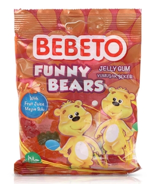 BEBETO FUNNY BEARS JELEURI GUMATE 80GR (12BUC/CUT) 8690146658313