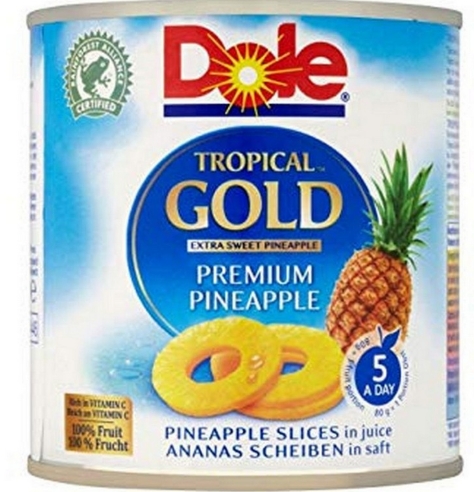 FELII DE ANANAS IN SUC TROPICAL GOLD DOLE 432G 038900014988