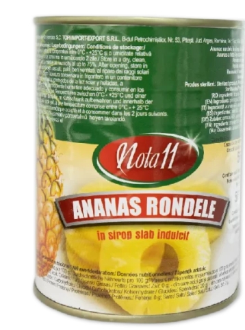ANANAS RONDELE IN SIROP NOTA 11 565GR (24BUC/BAX) 5949024300459
