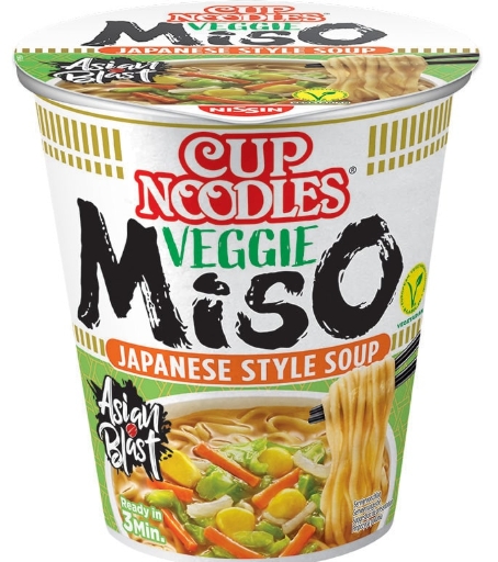 SUPA INSTANT NOODLES VEGGIE MISO NISSIN 67G (8BUC/BAX) 5997523315498