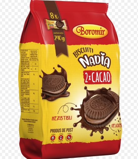BISCUITI NADIA CACAO&CREM CACAO 240GR (12BUC/BAX) 5941446011135