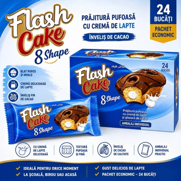 FLASH CAKE & SHAPE MILK 35GR (24BUC/CUT) 6223005616418