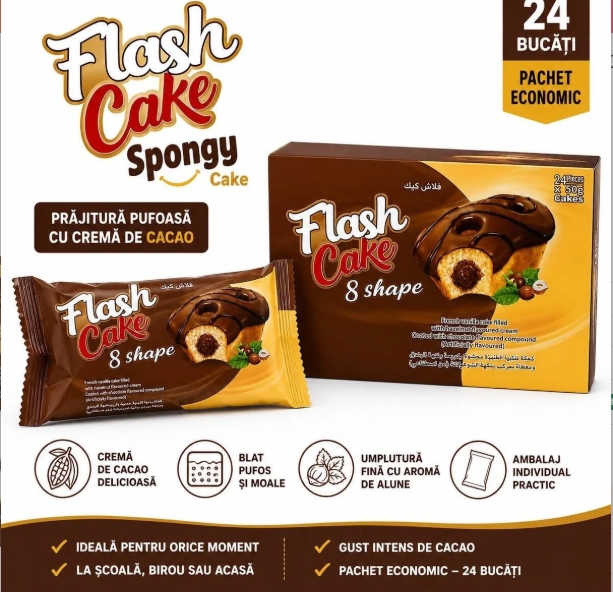 FLASH CAKE & SHAPE HAZELNUT 35GR (24BUC/CUT) 6223005616395