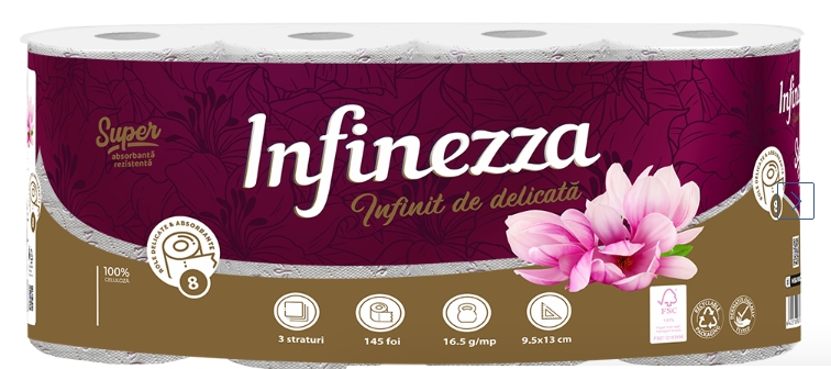 INFINEZZA HARTIE IG.PARFUMATA 3str MAGNOLIE 8/set 6422768067004
