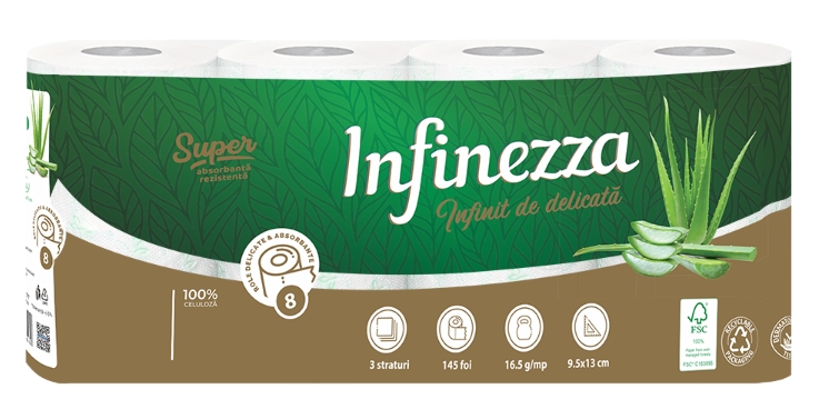 INFINEZZA HARTIE IG.PARFUMATA 3str ALOE VERA 8/set 6422768061644