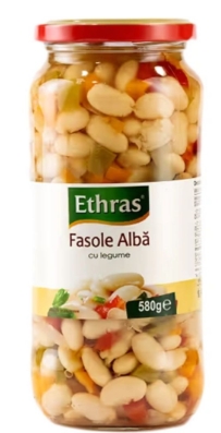 ETHRAS FASOLE ALBA CU LEGUME 580GR (12BUC/BAX) 8697400279291