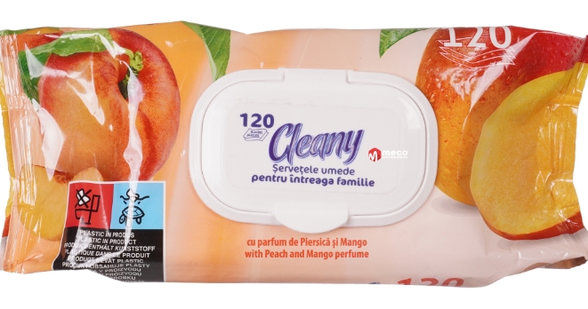CLEANY SERV.UMEDE CU CAPAC MANGO&PIERSICI 120BUC (16BUC/BAX) 5949067524423