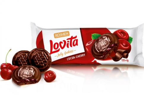 ROSH."LOVITA" CU JELEU CACAO&CIRESE 135GR 4823077636004