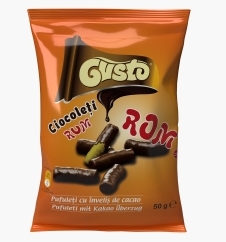GUSTO PUFULETI GLAZURA CACAO ROM, 50G (6BUC/SET) 5941868200711