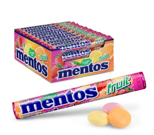 MENTOS FRUIT DRAJEURIGUMATE 38G (20BUC/CUT) 8710800967305