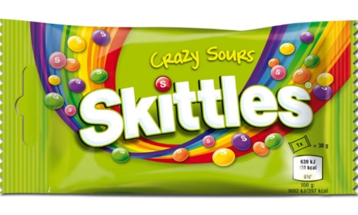 SKITTLES CRAZY SOURS 38 GR 14BUC/CUT 4009900456647