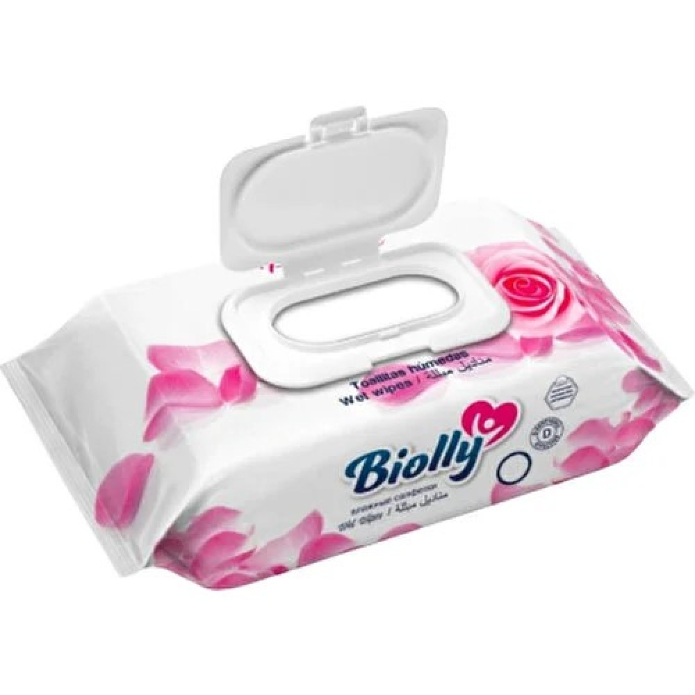 BIOLLY Servetele umede cu capac Red Rose 120/pac 8683092838632