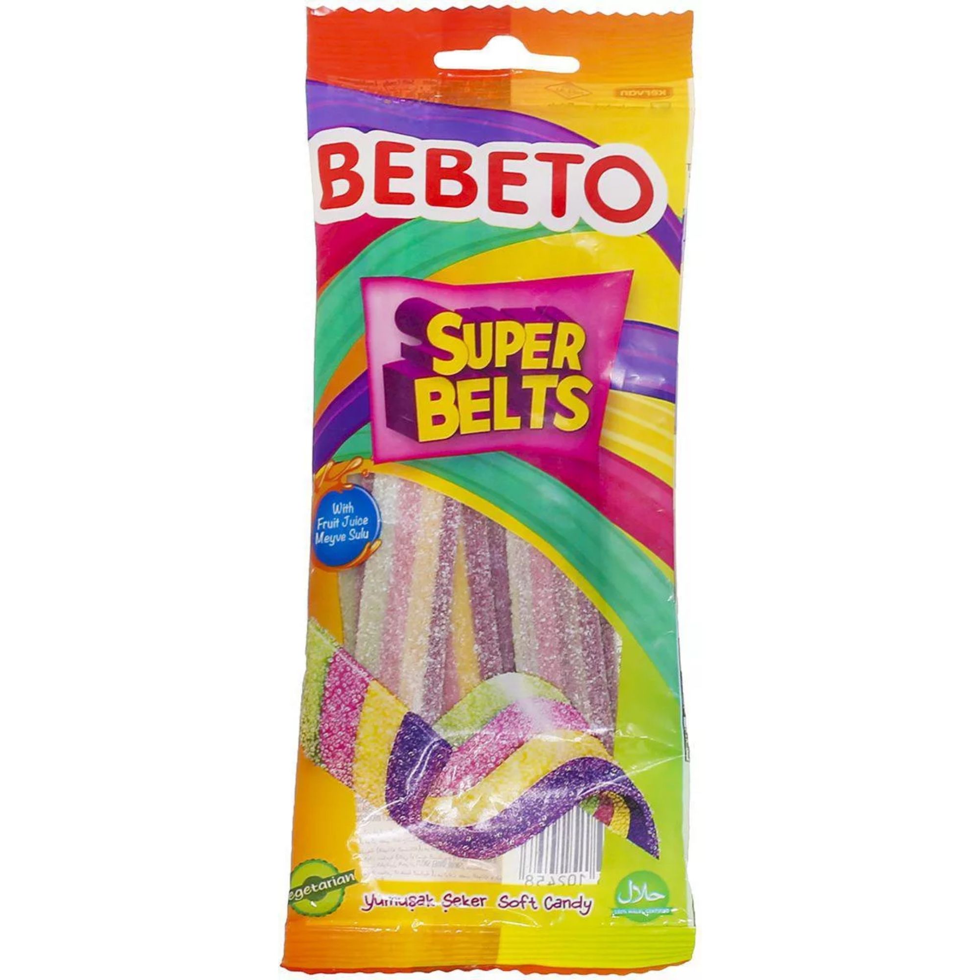 BEBETO SUPER BELTS -jeleuri cu aroma de mixta de fructe 75gr 8690146102441