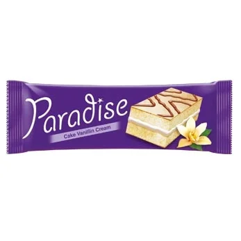 PARADISE prajitura sandwich  neglazurata cu crema vanilie 22gr 8692806125425