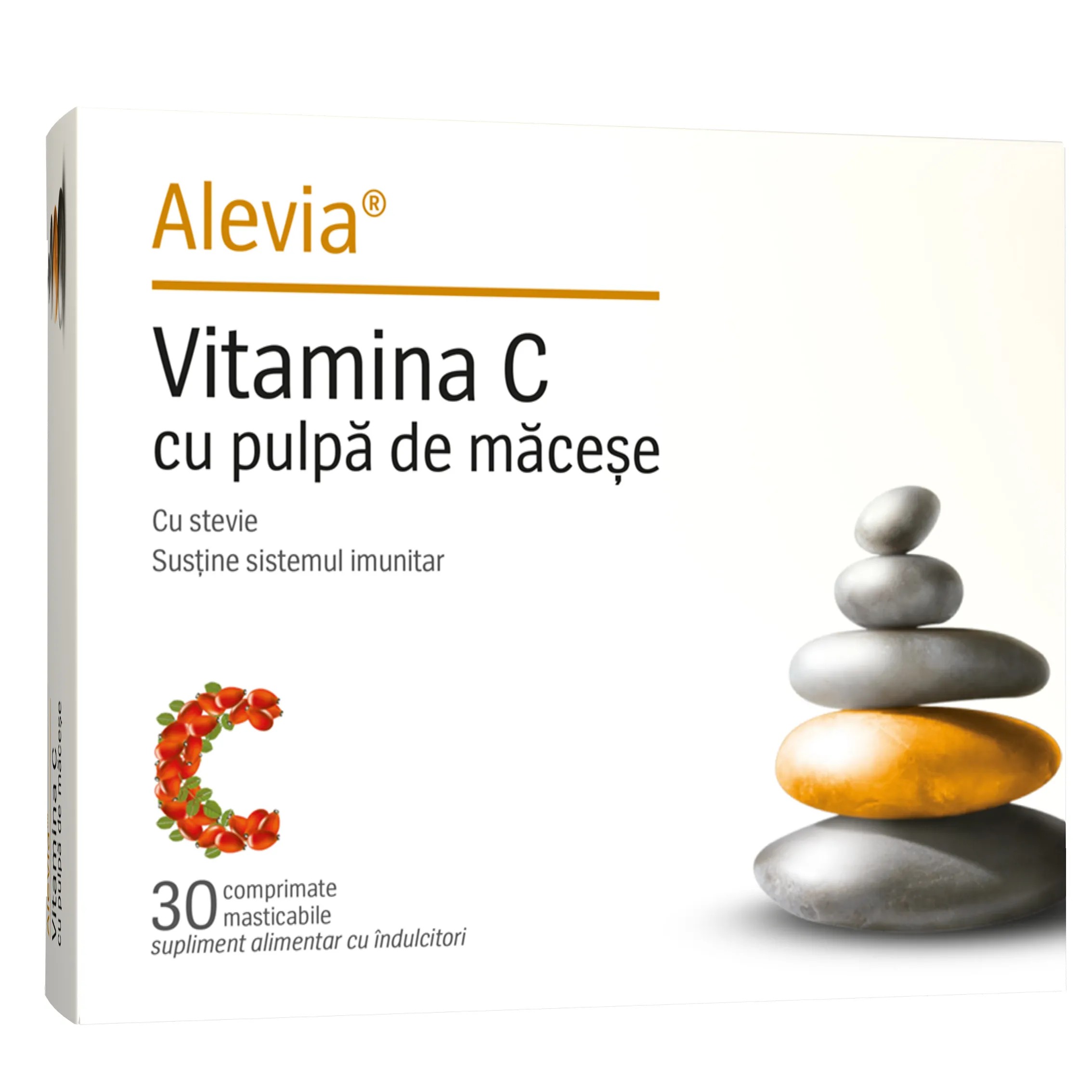 ALEVIA VIT.C CU PULPA DE MACESE CU STEFIE 30 CPS 6423602011481