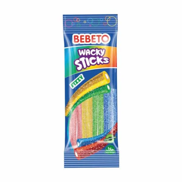 BEBETO WACKY STICKS FIZZY tutti frutti 75gr 8690146145325