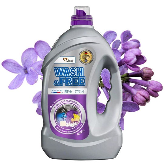 WASH&FREE DETERGENT GEL JASMINE&LAVANDER CU MARSEILLE 5L (4BUC/BAX) 4260637721266