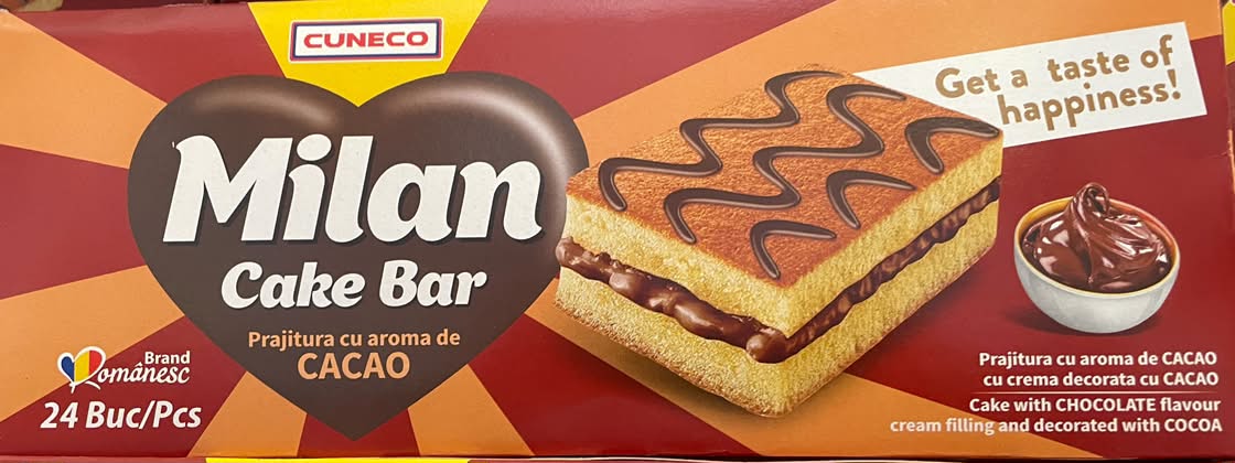 MILAN CAKE BAR CACAO 25GR (24BUC/CUT) 6421000000519