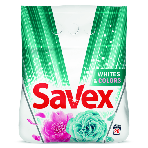 SAVEX DETERGENT PUDRA AUTOMAT 2KG 2IN1 WHITES&COLORS 20SP 3800024017193