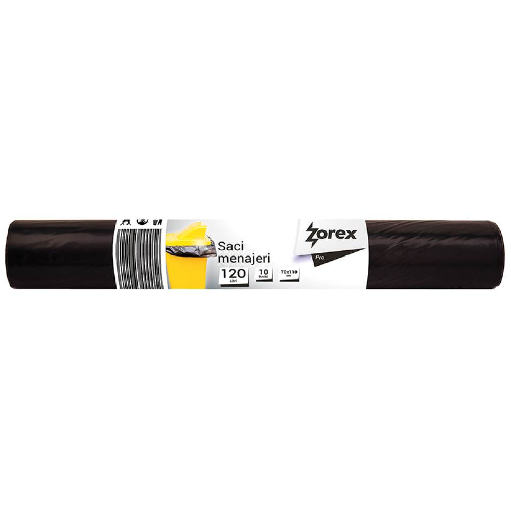 ZOREX Pro Saci negri 120L 10/rola, f. rezistenti 6422469000052